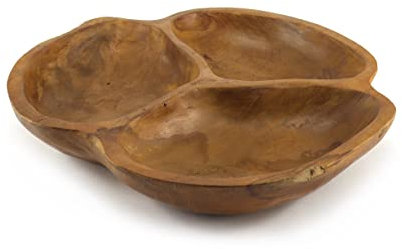 budawi® Teakholz Schale poliert Obstschale Snackschale rustikale Dekoschale Servierschale Holzschale