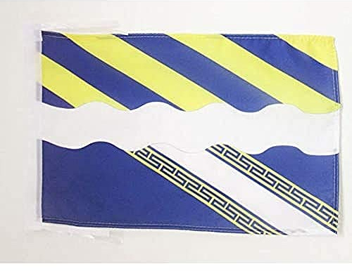 AZ FLAG French Department of Aisne Flag 45x30 cm 100D Polyester Cords | Indoor and outdoor use Department of France 12x18 in decorative flag double stitched seams and reinforced edges with ties