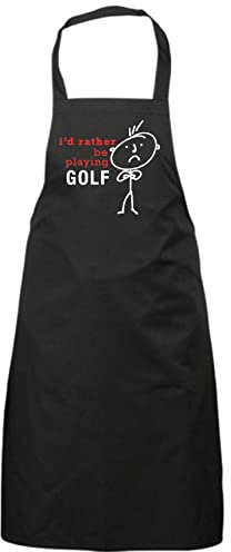 60 Second Makeover Limited Men's I'd Rather Be Playing Golf Apron Golf Gifts For Men Aprons For Cooking BBQ Gifts For Golfers Golfing Accessories Present Father's Day