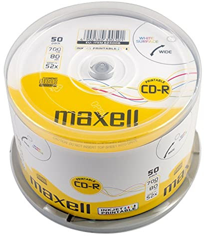 Maxell CDR 80 minuti, 700 MB, 52 X, stampabile, 50er