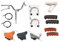 Manubrio con Leve + Fili Freni + Ganasce Freno + Sella con Molle MONTEGRAPPA + Manopole Bicicletta Bici Graziella/City Bike/Sport/Trekking (Manopole Nero, Sella Bianca)