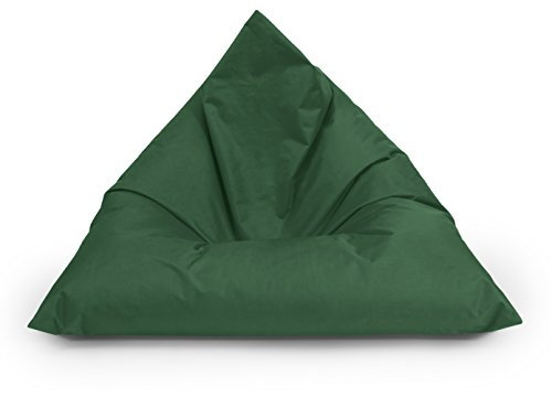 BuBiBag Sitzsack Dreieck Beanbag Sitzkissen für In & Outdoor 100x70x70cm bis 160x120x120cm mit Styropor Füllung in 23 versch. Farben (160cm x 120cm x 120cm, dunkelgrün)