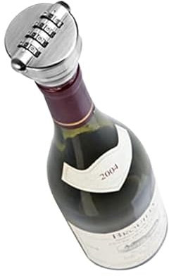 Eurowebbiz Cadenas bouchon de bouteille sécurisé à code vin Noir Acier Inoxydable