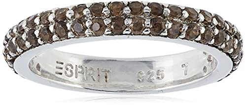Esprit Damen-Ring elegance smoky 925 Sterlingsilber 54 Zirkonia grau Gr. 17 ESRG91667D170