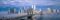 Manhattan in the Mist Skyline Poster Panorama-Nacht Brooklyn Bridge Twin Towers World Trade Center New York City 91,4 x 30,5 cm