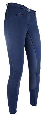 HKM Kids Basic Belmtex Grip- 3/4 Besatz Breeches, dark blue, 176