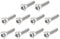 sourcing map M2.5x10mm 0.45mm Pas Inoxidable acier Boulon hexagonale Vis à tête creuse 100pcs