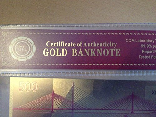 Künstliche 500 Euro Pure Vergoldet uncirulated Bank Note für Collection