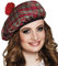 Boland - Mrs Tartan beret, elasticated band, tartan cap, hat, Scotland, Highlands, costume, carnival, theme party