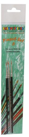 Eulenspiegel 955543 - Profi Pinsel-Set 6, 3 Kunstfaserpinsel, Schmink-Pinsel, Face- und Bodypainting