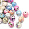 HOUSWEETY 300 Mix Mehrfarbig Kugeln Acryl Floral Perlen Beads 8mm