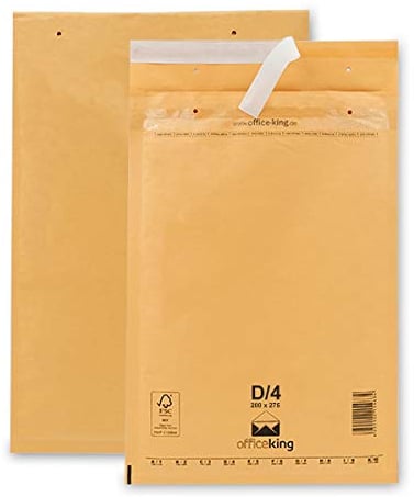 verpacking Luftpolstertaschen Versandtaschen Luftpolsterumschlag D4, Innenmaß 180 x 265 mm (Außenmaß 200 x 275 mm) Braun Polsterumschläge selbstklebend geeignet für DIN B5 C5+ (50 Stück)