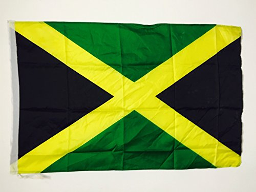 AZ FLAG Bandera de Jamaica 90x60cm para un Palo - Bandera JAMAICANA 60 x 90 cm Poliester Ligero