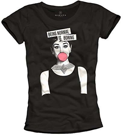 Lustige T-Shirts Damen - Being Normal is Boring - Audrey Hepburn Top schwarz S