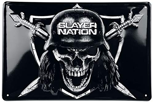 Rock - Slayer Nation - Logo - Blechschild Retro - 3D Motiv - 30x20cm