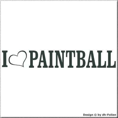 cartattoo4you® AL-00872 | I Love (als Herz) Paintball | Autoaufkleber Aufkleber Farbe anthrazit, in 24 Farben erhältlich, glänzend 20 x 3 cm Waschstrassenfest, Motiv Copyright by dh-Folien