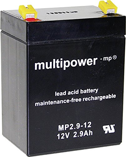 MultiPower 115670 MP2,9-12 A97275 Bleiakku 12V 2.9Ah Blei-Vlies (AGM) (B x H x T) 79 x 107 x 56mm Flachstec