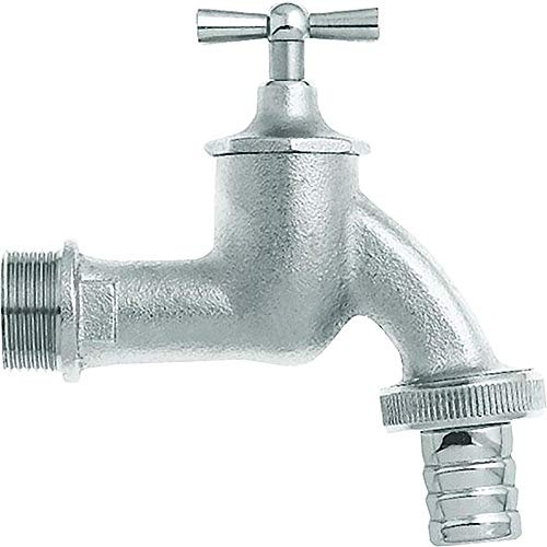 Geka Auslaufventil MS-MT 1/2 Zoll mit Verschraubung, Messing, Silber, 48 x 28 x 28 cm