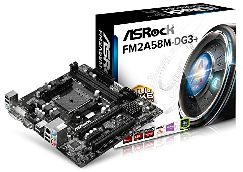 ASRock FM2A58M-DG3, Mainboard Sockel (MATX, DVI, VGA, SND, GLN, USB 2.0, SATA III, DDR3 Speicher)