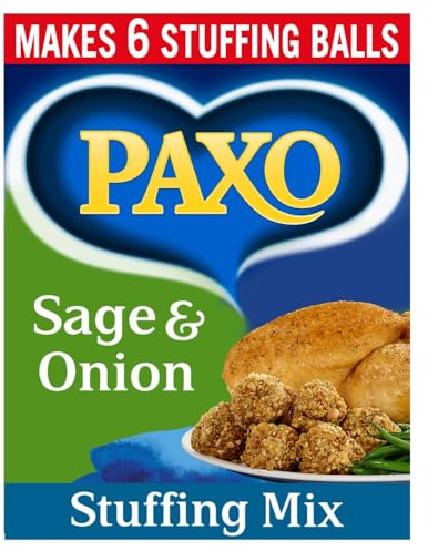Paxo Sage & Onion Stuffing Mix, 85 g Box (1-Pack) | Gluten Free, Reduced Salt, Aromatic Blend of Herbs, Easy to Prepare, Perfect for Roasts