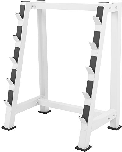 GORILLA SPORTS® Hantelständer - für alle Langhantelstangen, bis 500kg Belastbar, 100kg pro Ablage, Stahl, Weiß - Hantelablage, Gewichteständer, Langhantelablage, Langhantelständer, Langhanteln