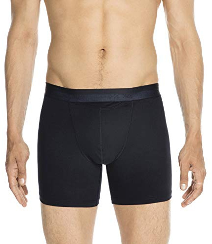HOM Men's Ho1 Long Boxer Briefs 359519, Navy, Small