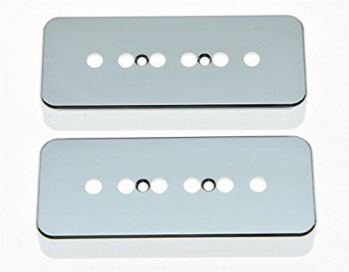 kaish 2 chrom 50 mm Pole Kunststoff P90 Gitarre Pickup-Kappen 90 Soap Bar Tonabnehmer Cover für Les Paul
