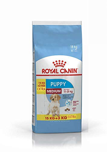 Royal Canin Medium Junior Hundefutter, 15 kg plus 3 kg extra, 1er Pack (1 x 18 kg)