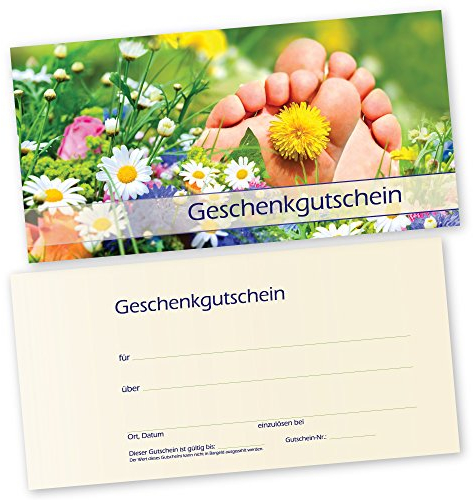 cosmeticPlus 50 Fußpflege – Gutscheinkarten SOMMERWIESE Gutscheine Geschenkgutscheine
