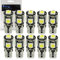 Safego 10x T10 W5W LED Bombillas exteriores 5 SMD 5050 Luz Coche trasera Lámpara Blanco Xenon Luz de interior T10 Wedge Lampara para Coches luces de la matrícula luces laterales 12V