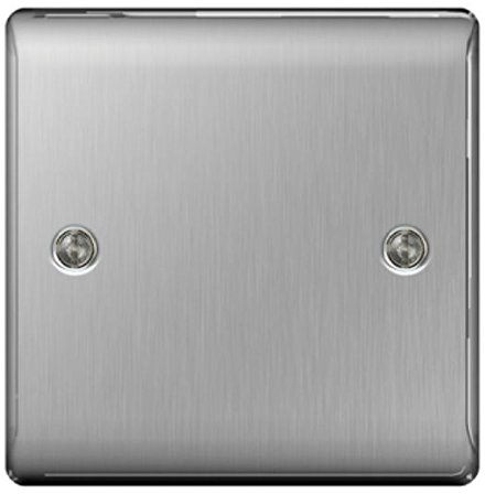 BG Nexus NBS Range Brushed Steel Switches & Sockets - Full Range of Matching Items (1 Gang Blank Plate)