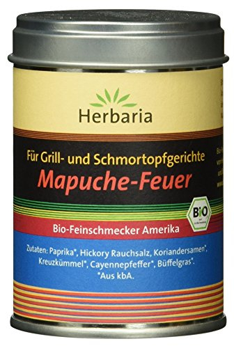 Herbaria für Grill und Schmortopfgerichte Mapuche-Feuer BBQ Gewürzmischung BIO 85g M-Dose