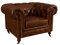 Clubsessel Chesterfield Vintage-Leder Vintage Cigar Dunkelbraun