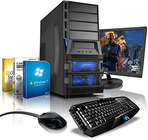 Ordinateur de jeu complet Hexa-Core AMD FX-6300 6 x 3,5 GHz (Turbo jusqu'à 4,1 GHz), écran LED 22, clavier gaming/souris, Windows 7 Prof 64bit, GeForce GTX750 2 Go DDR5, 1 To, 8 Go de RAM, 4769