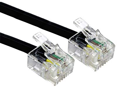 Alida Systems Cable Telefónico ADSL con Conectores RJ11 de 1 m- Routeur A Través De Toma De Teléfono O Microfiltro/Negro