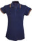 Pi2010 - Polo Mujer Bandera de España en Cuello y magas/Marino / 100% algodón/Talla M