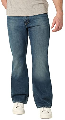 Wrangler Authentics Herren Relaxed Fit Boot Cut Jeans, Mittel-Indigo, 31W / 30L