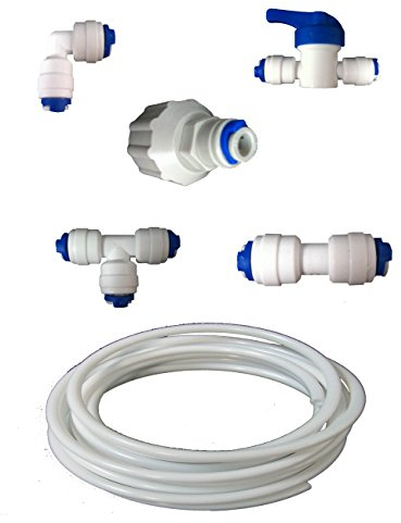 Fridge Filter Plumbing Kit/Hose Connection Kit for American Style Fridge Freezers, fits LG, Samsung, Bosch, Daewoo, GE + All with 1/4 lldpe Water Pipe