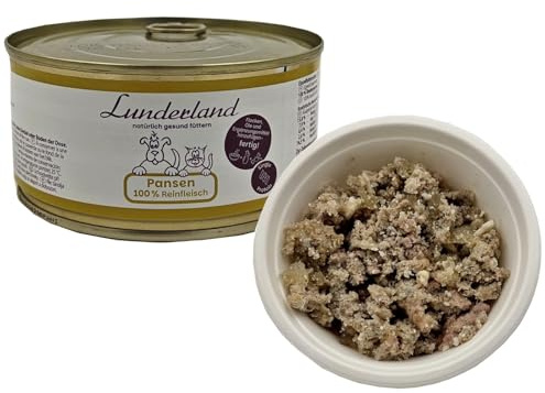 Lunderland Pansen (Rind) 5 x 300g (insg. 1,5kg) 100% Rinderpansen I Einzelfuttermittel für Hunde I Nassfutter I Hundefutter