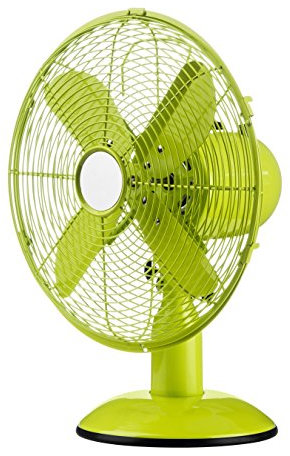 Premier 2600013 Housewares Oscillating Desk Fan with 3 Speeds, Lime Green,H41 x W34 x D25cm