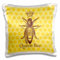 3dRose Stately Queen Bee with Royal Crown Over Yellow Honeycomb – Kissenbezug, 40,6 x 40,6 cm (pc_219442_1)