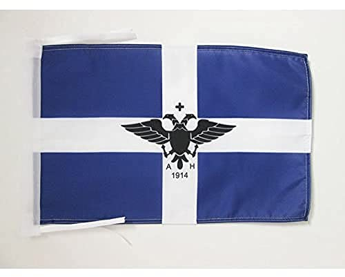 BANDIERA GRECI DI ALBANIA 45x30cm - BANDIERINA EPIROTI DEL NORD 30 x 45 cm cordicelle - AZ FLAG