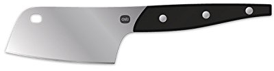 Osti 023 Cuchillo de queso (negro), acero inoxidable, mango de agarre cómodo remachado, para quesos duros o semidurros, hierbas o frutas, apto para lavavajillas, diseño danés, una unidad de 21,5 cm