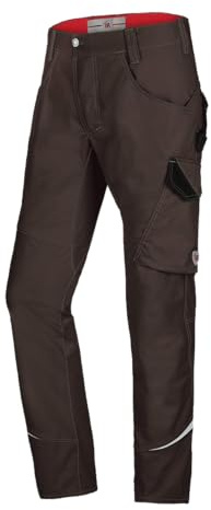 BP 1980-570-48 Schmale Arbeitshose - Schlanke Silhouette - Stretchmaterial - Elastischer Rücken - Ergonomischer Schnitt - 65% Polyester, 35% Baumwolle - Lange Passform - Größe: 56l - Farbe: braun
