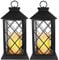 Eaxus® 2er Set Laterne mit warmweißer LED Kerze. Garten & Wohnzimmer Deko Lampe mit Flammeneffekt