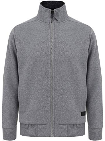 Dissident Men's Percy Zip Through Fleece Lined Jacket Top - Mid Grey Marl - XXL