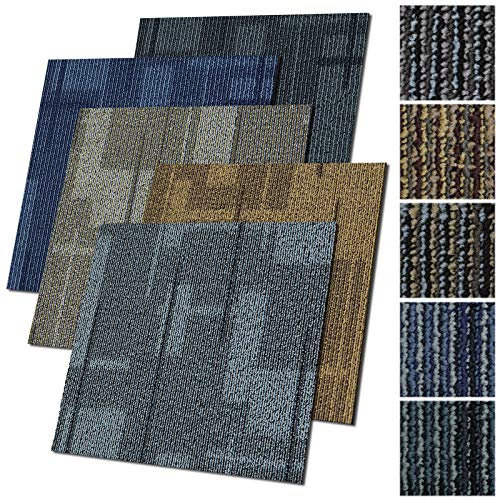 casa pura Dalle de Moquette pour Intérieur - 1m² / 3m² ou 6m² | Moquette Auto-Portante | Revêtement de Sol en carreau 50x50 cm | Robuste Isolant (Bleu Andorra, 24 Pièces - 6m²)