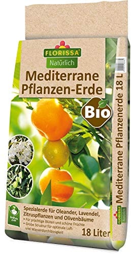 Florissa Natürlich 58686 Bio Erde (18 l) | torffrei | für Oleander, Lavendel, Zitruspflanzen, Olivenbäume und alle Anderen mediterranen Pflanzen