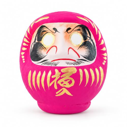 Yoshida Daruma Daruma-Anhänger, Schmuck, 12 cm, Pappmaché, Rose, Silvester, Geburtstag, Muttertag, Weihnachten