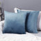 Deconovo 2er Set Samt Kissenbezüge Sofa Kissenbezug Dekorativ Zierkissenbezüge Weich Kissenhülle Dekor Schlafzimmer Sofakissen Wohnzimmer Dekokissen Couch Kissenhüllen Büro, 50x50 cm, Blaugrün
